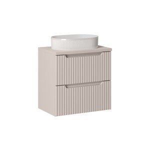 Závěsná skříňka Nova Cashmere Beyond II s deskou a umyvadlem 60 cm kašmírová