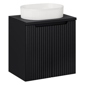 Závěsná skříňka Nova Black Beyond s deskou a umyvadlem 60 cm černá