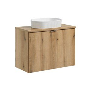 Závěsná skříňka Nova Oak Beyond II s deskou a umyvadlem 80 cm dub coast evoke