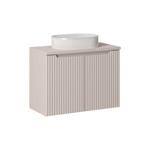 Závěsná skříňka Nova Cashmere Beyond I s deskou a umyvadlem 80 cm kašmírová
