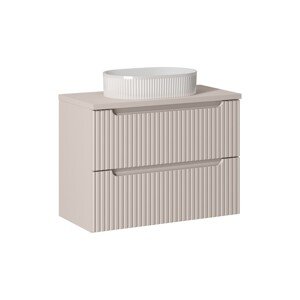 Závěsná skříňka Nova Cashmere Beyond II s deskou a umyvadlem 80 cm kašmírová