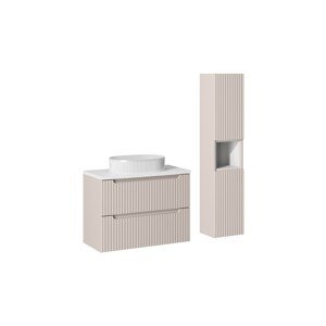 Koupelnová sestava Nova Cashmere 80 cm s umyvadlem, deskou a skříňkami kašmírová