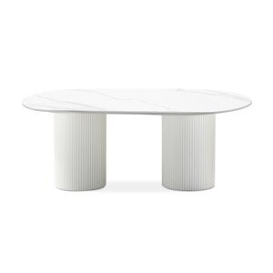 Konferenční stolek Apulias 120 cm bílý/mramor