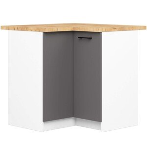 Kuchyňská rohová skříňka Olivie S 90 cm bílá/grafitově šedá mat