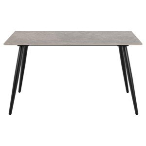 Jídelní stůl Wicklow 140 cm  šedý mramor/černý