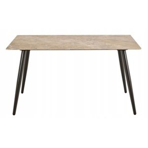 Jídelní stůl Wicklow 140 cm hnědý mramor/černý