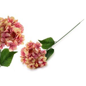 Umělá květina VIRIDIS HORTENSIA 73 cm růžová/béžová