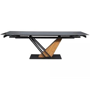 Rozkládací jídelní stůl Genesis 160/220 cm černý mramor/jasan