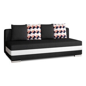 Rozkládací pohovka CALIA 195 cm Sawana 14/Soft 17/Zigzag 60 černá