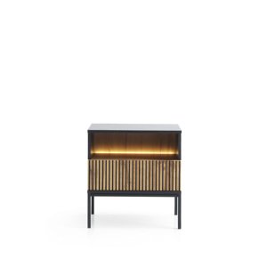 Noční stolek Sento s LED osvětlením 54 cm dub wotan/černý