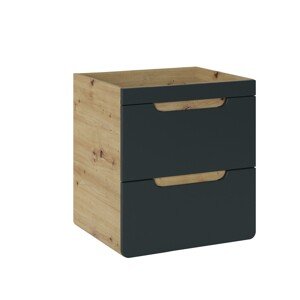Závěsná skříňka pod umyvadlo Aruba 8201 50 cm dub craft zlatý/vesmírně šedá mat
