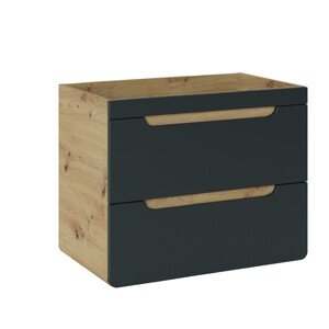 Závěsná skříňka pod umyvadlo Aruba 8202 s deskou 70 cm dub craft zlatý/vesmírně šedá mat