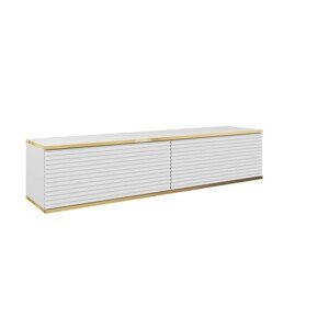 Závěsný televizní stolek Oro MDF 135 cm  bílý/zlatý