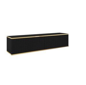 Závěsný televizní stolek Oro MDF 135 cm  černý/zlatý