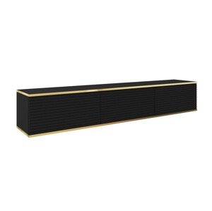 Závěsný televizní stolek Oro MDF 175 cm  černý/zlatý