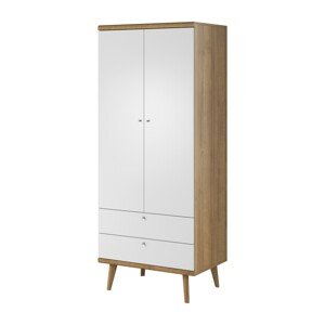Šatní skříň Primo 80 cm dub Riviéra/bílá
