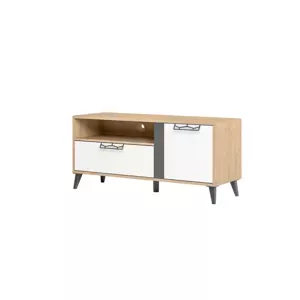 TV stolek Moet 24 120 cm ořech americký Jackson/bílý/grafit