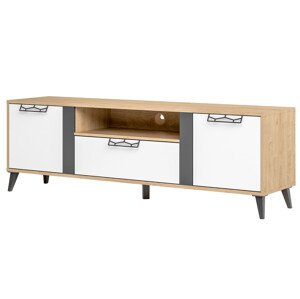 TV stolek Moet 25 170 cm ořech americký Jackson/bílý/grafit