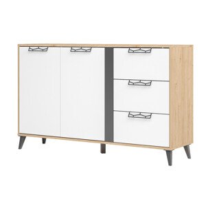 Komoda Moet 45 150 cm ořech americký Jackson/bílá/grafit