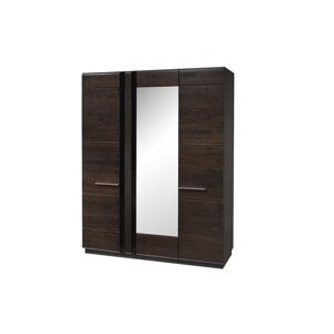 Šatní skříň Porti 73 165 cm z masivu dub čokoládový