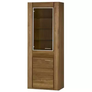 Vitrína Velvet II 10 75 cm z masivu levá s LED osvětlením dub Rustikal