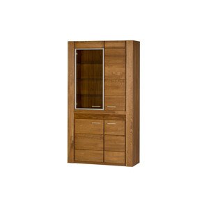 Vitrína Velvet II 12 110 cm z masivu s LED osvětlením dub Rustikal