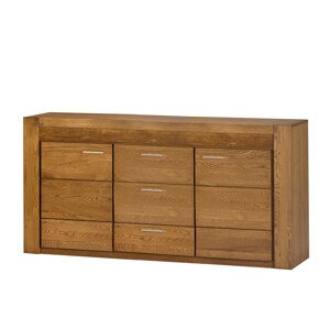 Komoda Velvet II 47 181 cm z masivu s LED osvětlením dub Rustikal