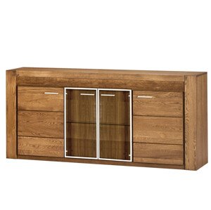 Komoda Velvet II 49 201 cm z masivu s LED osvětlením dub Rustikal