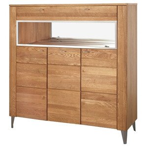 Vitrína s barem Latina 48 z masivu 126 cm dub medový