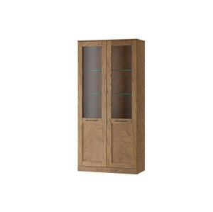Vitrína Cozy 12 z masivu s LED osvětlením 95 cm dub Rustikal