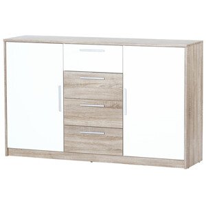 Komoda Milo 05 145 cm dub sonoma/bílá