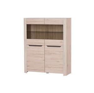 Vitrína Desjo 03 118 cm dub San Remo