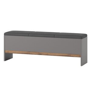 Čalouněná lavice Livorno 65 165 cm šedá/dub Wotan