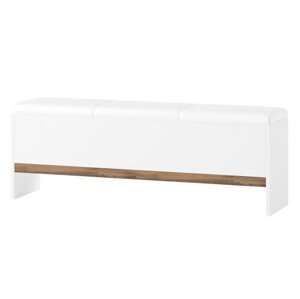 Čalouněná lavice Livorno 65 165 cm bílá/dub Wotan