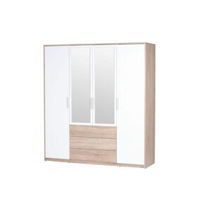 Šatní skříň Milo 02 187 cm dub sonoma/bílá