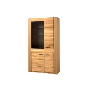 Vitrína Velvet II 12 110 cm z masivu s LED osvětlením dub přírodní