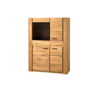 Vitrína Velvet II 15 s LED osvětlením 110 cm z masivu dub přírodní