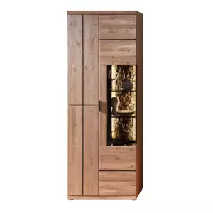 Vitrína Napoli 01 s LED 75 cm z masivu dub Bianco