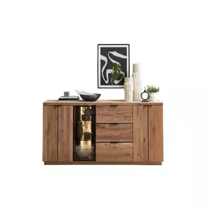 Komoda Napoli 20 s LED osvětlením 180 cm z masivu dub Bianco