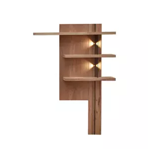 Policový panel Napoli 34 s LED 121 cm z masivu dub Bianco