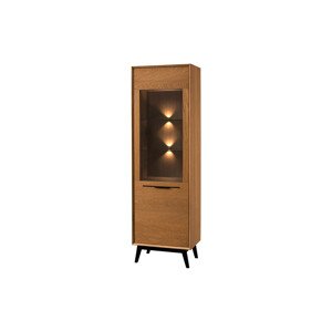 Vitrína Lazure 10 s LED osvětlením 60 cm dub Rustikal karamelový
