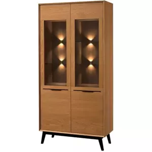 Vitrína Lazure 12 s LED osvětlením 95 cm dub Rustikal karamelový