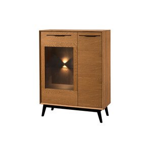 Vitrína Lazure 15 s LED osvětlením 95 cm dub Rustikal karamelový