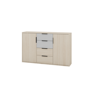Komoda Ryga 05 145 cm dub Riva/šedá