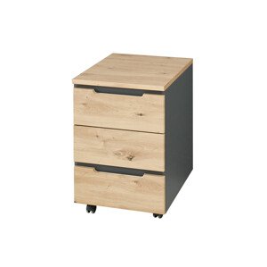 Kancelářský kontejner Brego 17 45 cm se zásuvkami grafit/dub Artisan