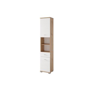 Vysoká koupelnová skříňka Sting 70 38 cm dub Artisan/bílá