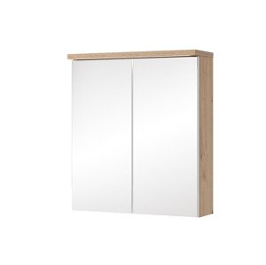 Závěsná zrcadlová skříňka s LED osvětlením Sting 56 60 cm dub Artisan