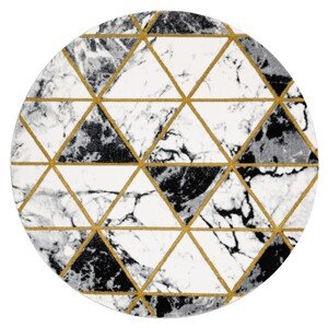 Kulatý koberec ESTEMA MARBLETRIANGLES černo-bílý