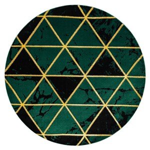 Kulatý koberec ESTEMA MARBLETRIANGLES láhvově zelený