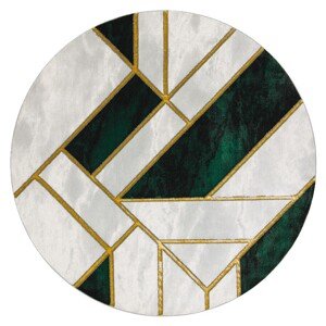 Kulatý koberec ESTEMA MARBLE3 bílo-zelený